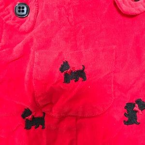 Red corduroy romper